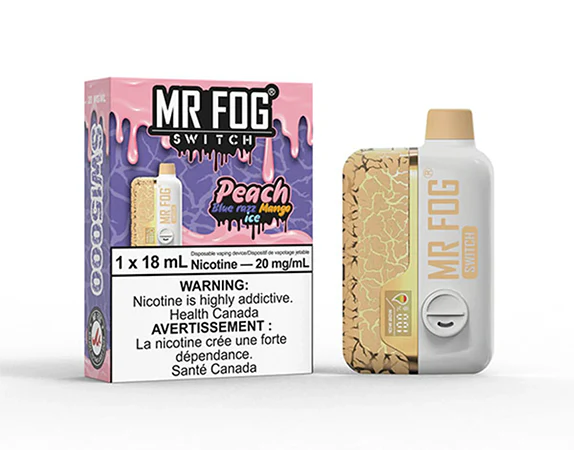 peach-blue-razz-mango-ice_1200x Peach Blue Razz Mango Ice - Mr Fog Switch SW15000 Disposable - Image 1